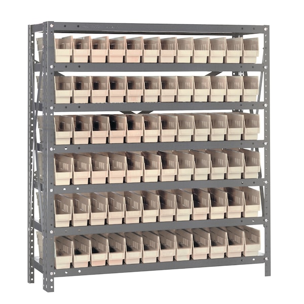 Quantum Storage Systems Steel Shelving with plastic bins 1239100IV Zoro
